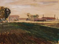 Zlatka Dabova, Summer landscape, 1950, темпера върху картон