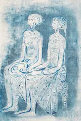 Dimitar Kazakov-Neron, Girls, 1965, монотипия