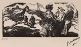 Jules Pascin, Scene in Montmartre, 1910, дърворезба