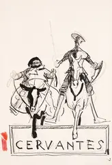 Ilia Beshkov, Don Quixote, туш, молив и пастел върху хартия