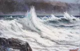 Boris Stefchev, Rough sea, surf, 1976, маслени бои върху платно