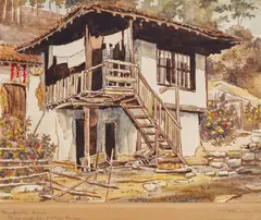 Kurt Peters, Kalofer House, 1963, акварел върху хартия