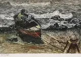 Aleksandar Mutafov, Fisherman, 1924, офорт и акватинта