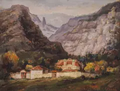 Kosta Grekov, Cherepishkia monastery, маслени бои върху платно