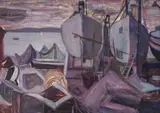 Kostadinka Tsvetkova, Port, 1970's, маслени бои върху картон