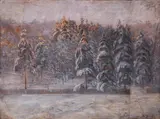 Haralampi Iliev, Winter landscape, 1925, маслени бои върху шперплат