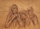 Hristo Kavarnaliev, Mothers of war, 1923, въглен върху хартия
