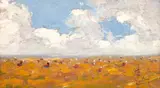 Cornel Raţiu, La seceriș, 1910, ulei pe carton