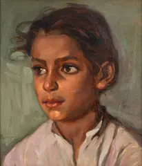 Petre Bulgăraş, Portret de fetiță, 1925, ulei pe carton