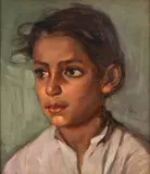 Petre Bulgăraş, Portret de fetiță, 1925, ulei pe carton