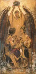 Înger protector by Costin Petrescu, 1906, tuș și acuarelă pe hârtie, sold Jun 2026
