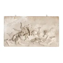 Emil Wilhelm Becker, Ornament în basorelief, ilustrând o pisică dorind să guste homari, ipsos