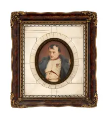 Paul Delaroche, Napoleon I la Fontainebleau, guașă pe miniatură din fildeș