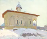 Leon Biju, Bisericuță de țară, ulei pe pânză