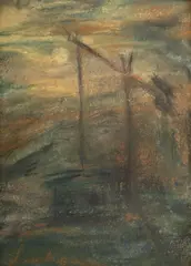 Elsa Latinca Bodea, Fântână, pastel pe hârtie
