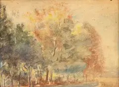 Emil Sperlich, Margine de pădure, acuarelă pe hârtie