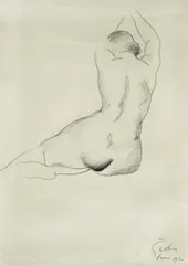 Ljudevit Sestic, Parisian Nude, 1930., pencil on paper