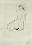 Ljudevit Sestic, Parisian Nude, 1930., pencil on paper