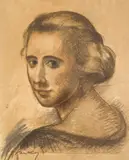 Maksimilijan Vanka, Portrait from the Back, pastel and chalk on paper