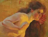 Robert Auer, Semi-nude (Arachne), cca.1909., oil on canvas