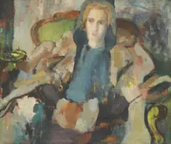 Ernest Tomašević, Portrait of a Woman, oil on canvas