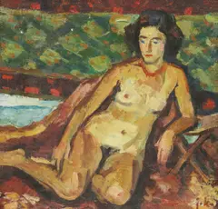 She by Joko Knežević, 1947, oil on jute, sold Jun 2026