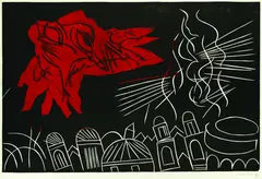 Edo Murtić, Dubrovnik, 1993., linocut on paper
