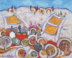 Đuro Pulitika, Vineyards, 1997., oil on canvas