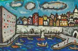 Antun Masle, Dubrovnik Harbor, 1962., oil on paper