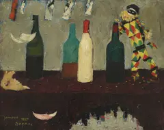Boris Dogan, Harlequin, 1955., oil on canvas