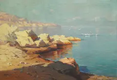 Alexei Vasilievich Hanzen, View of Dubrovnik, oil on canvas