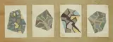 Vlado Kristl, Four Abstractions, tempera on paper collaged on paper