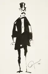 Vanja Radauš, Silhouette, 1972., washed ink on paper