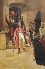 Oton Iveković, Nikola Zrinski before the charge from Siget, 1931., oil on canvas