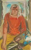 Milivoj Uzelac, Self-portrait with Palette