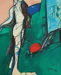 Act in front of the mirror by Zlatko Prica, 1976., oil on canvas, sold Jun 2026