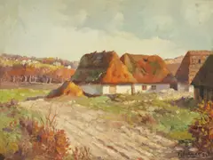 Vladimir Filakovac, Village (Moldova), 1918., oil on canvas