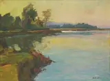 Landscape by Mihovil (Mijo) Krušlin, oil on canvas, offered Jun 2026