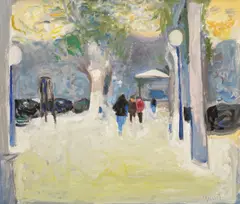 Munir Vejzović, Sunset from Zrinjevac, 2003., oil on canvas
