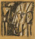 Zlatan Vrkljan, Self-portrait, 1989., charcoal and chalk on paper