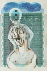 Nives Kavurić-Kurtović, Time in Search, 1993., tempera, chalk, oil, pastel crayons and collage on paper