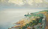 Vladimir Varlaj, Landscape, 1915, oil on canvas