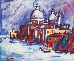 Josip Botteri Dini, Basilica of Santa Maria della Salute, oil on canvas