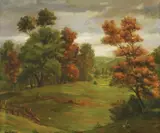 Gabrijel Jurkić, Autumn, 1955., oil on hardboard