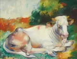 Marijan Trepše, Wolf, cca. 1950, oil on canvas