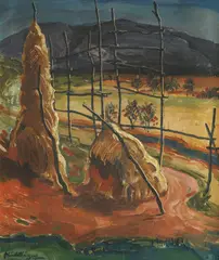Tomislav Krizman, Haystack Peaks, oil on canvas
