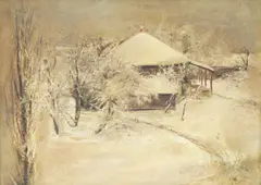 Ferdo Kovačević, Pavilion Under the Snow, 1915.-1918., oil on canvas