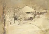 Ferdo Kovačević, Pavilion Under the Snow, 1915.-1918., oil on canvas