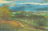 Maksimilijan Vanka, Landscape, 1917., chalk and pastel on paper