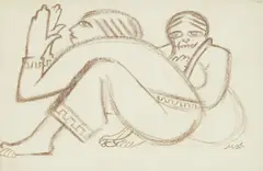 Marijan Detoni, Two Women, pastel on paper